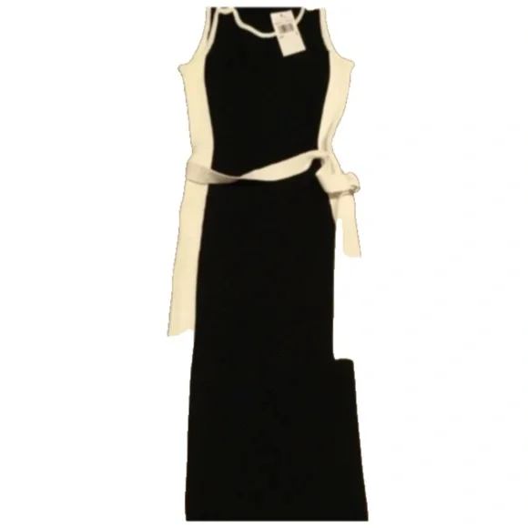 NWT Michael Kors Sleeveless Rib Knit Midi Bodycon Dress Size S Stretch Crow Neck - Picture 7 of 7